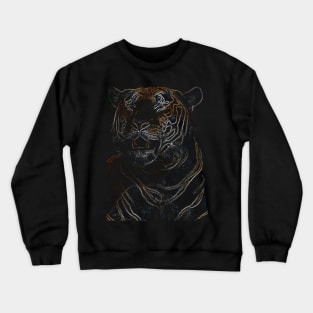 tiger, black shirt, colored tiger Crewneck Sweatshirt